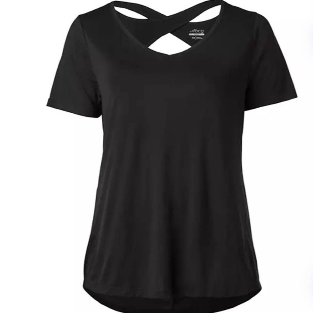 BCG Women's Athletic Open Back Infinity Plus Size T-shirt NWOT